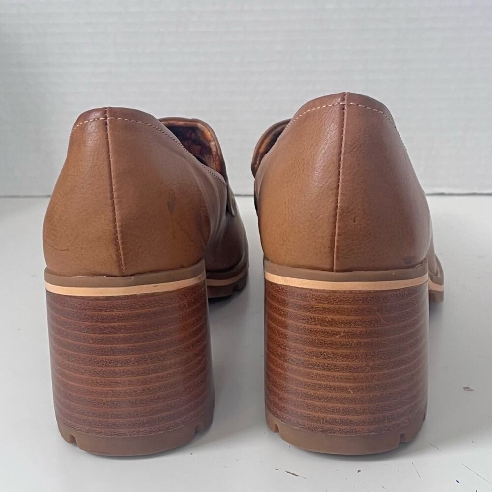Korks Corsica Penny Loafer Women’s 10 Lugged Heel Slip On Tan New Without Box - Picture 4 of 10